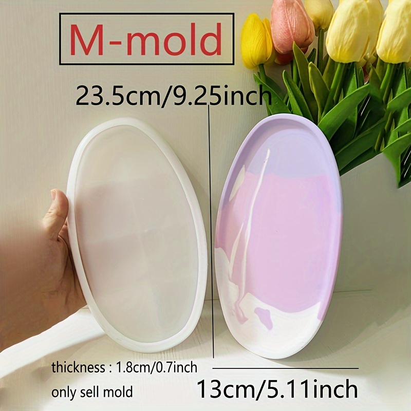 White Oval Mold Ashtray Mold Coaster Flexible Silicone Tray Mold Polygon  Epoxy Resin Casting Molds Plaster Mold DIY Craft Tool