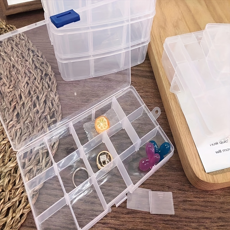 Utoolmart 10 Grid Plastic Transparent DIY Parts Storage Box, Removable  Partition, Jewelry Storage Box, Screws, Handicrafts, Parts Storage Box :  : Home