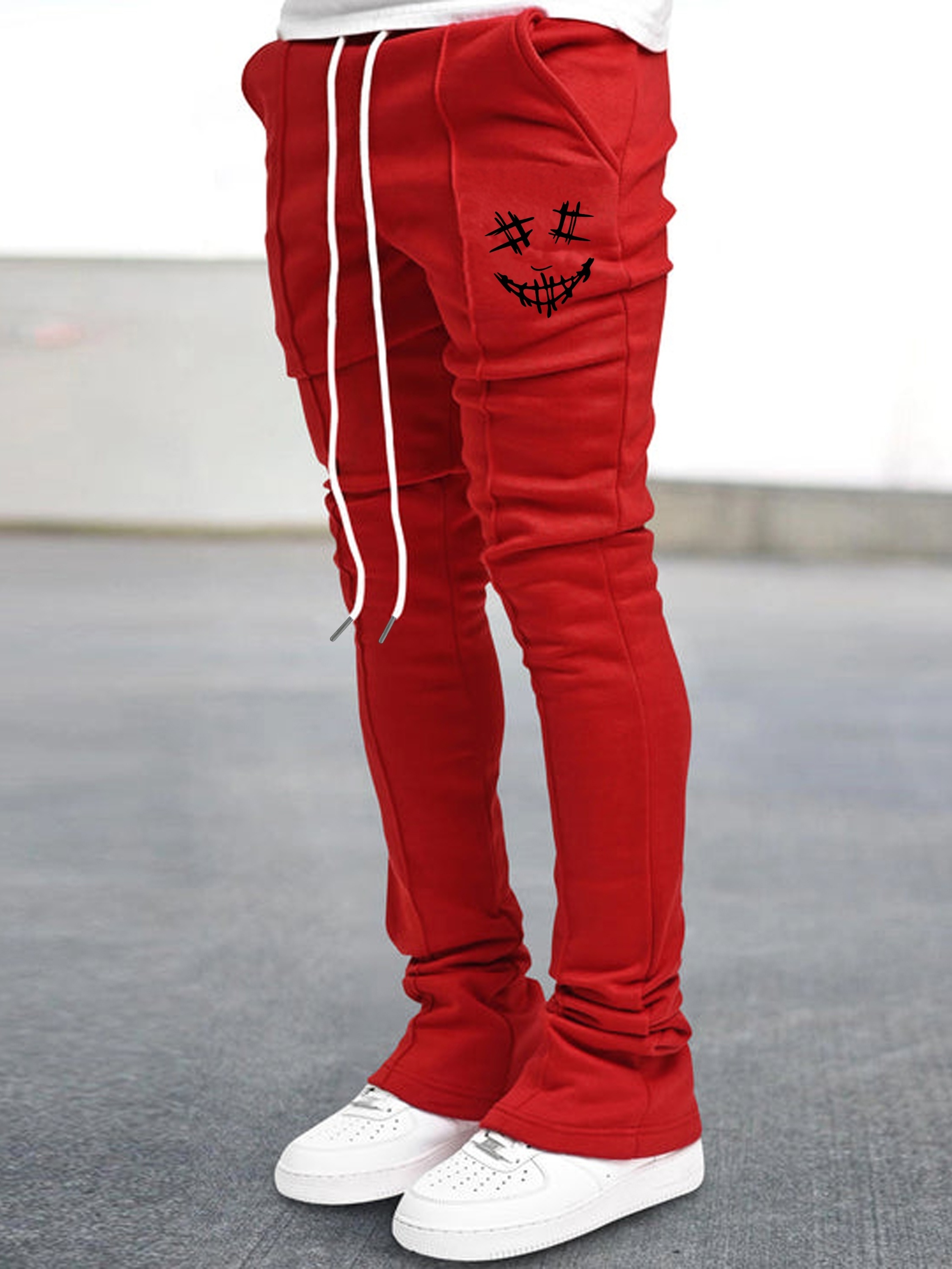 Contrast Bootcut Sweatpants - Red  Bootcut, Denim flares, Sweatpants