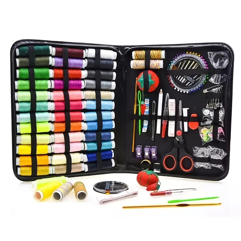 1set Basic Simple Home Use Sewing Kit Multicolor Thread, Needles, Scissors,  Emergency Repair And Travel Kits Sewing Accessories And Supplies