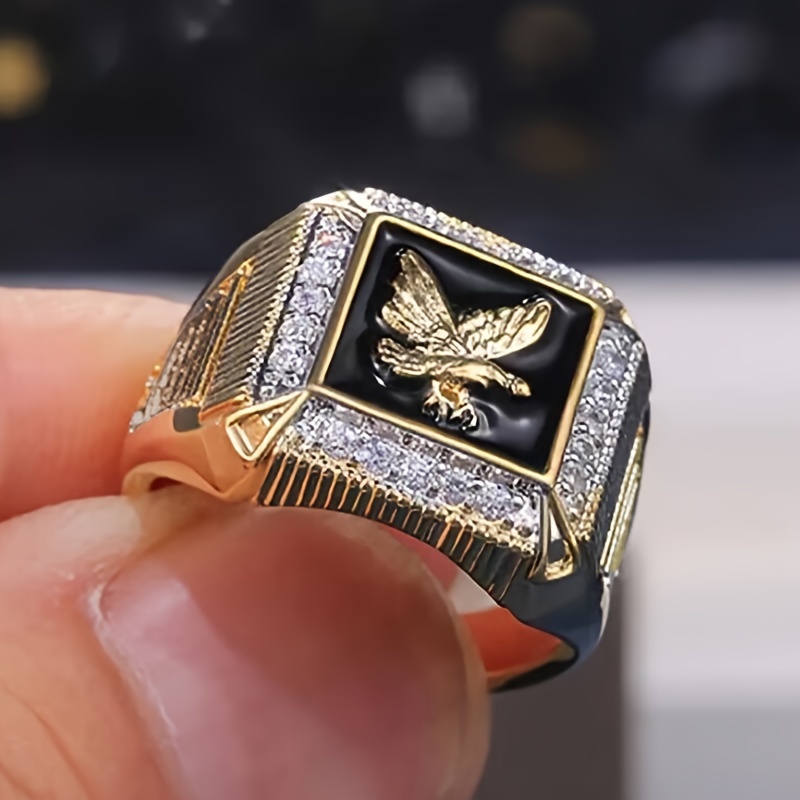 Mens gold deals eagle ring