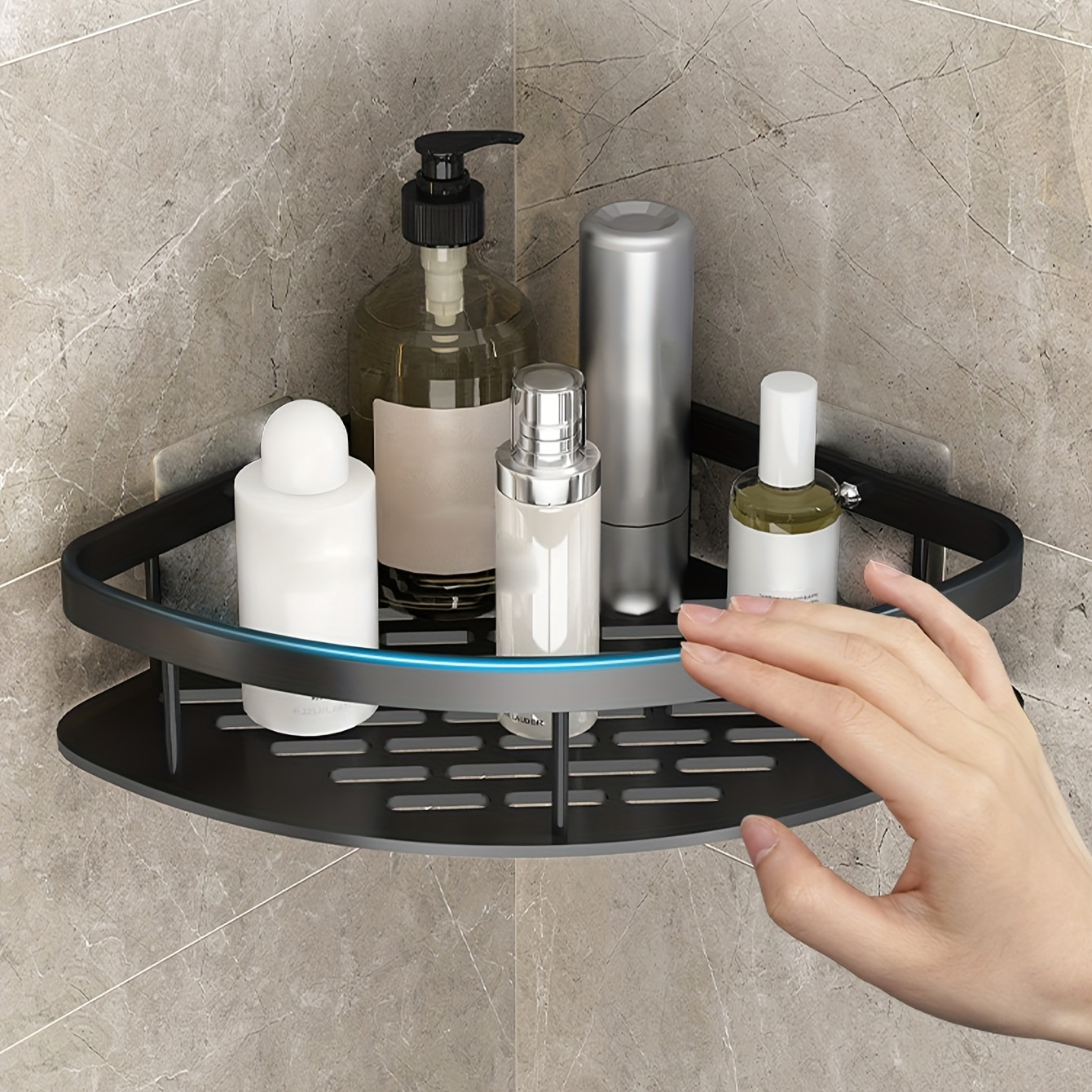 1pc Triangle Wall Mounted Shower Caddy Rack for Bathroom and Kitchen - Easy  Installation, Convenient Storage, and Organization of Bathroom Accessories