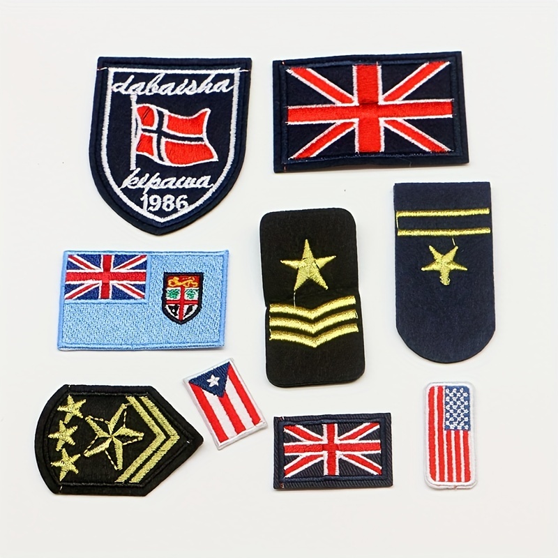 Embroidered IR Puerto Rico PR Flag Hook Loop Patch Backing Emblem Fastener  Badge
