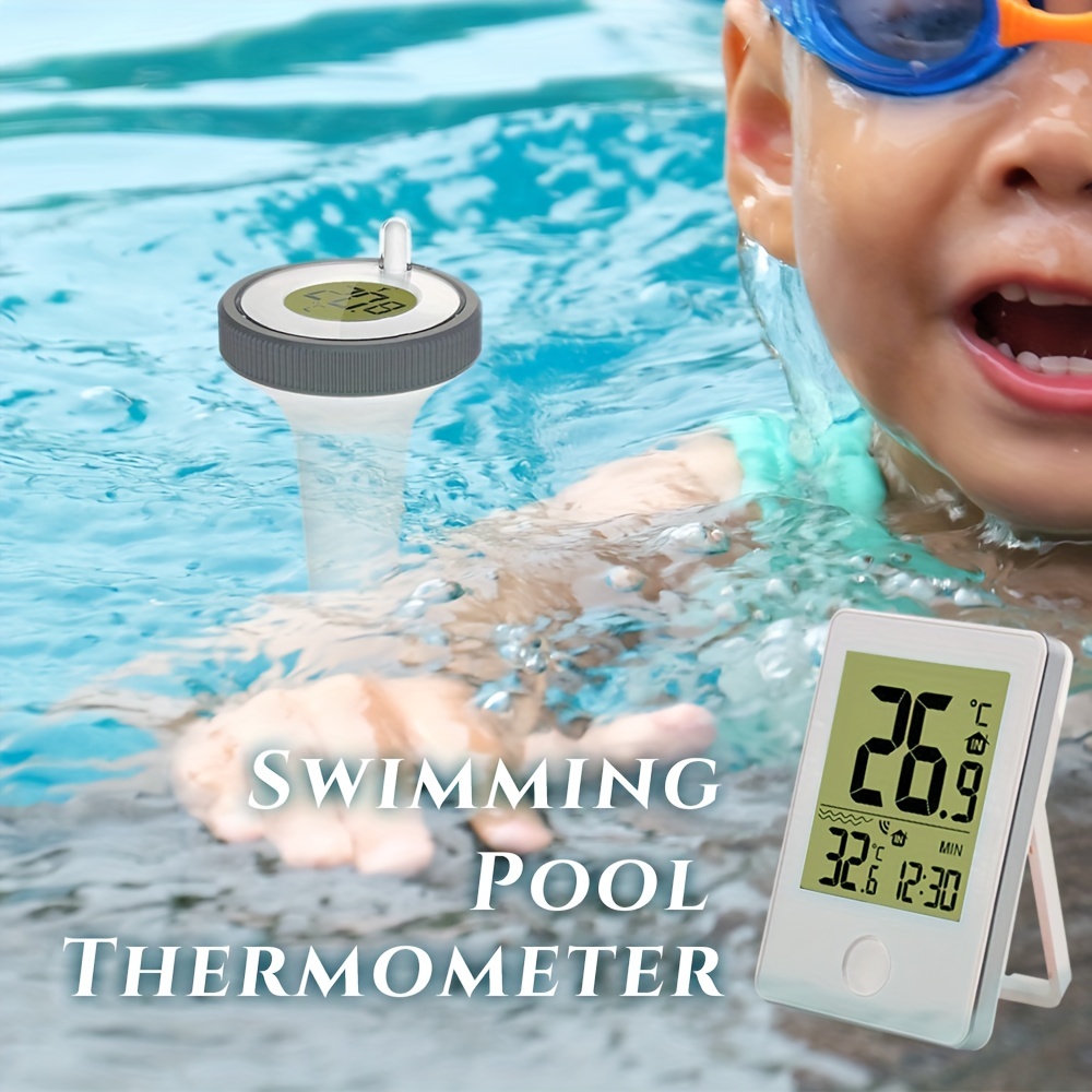 Thermomètre de piscine sans fil, thermomètre de piscine flottant facile à  lire, thermomètre de piscine numérique pour aquarium, spa, étang à poissons
