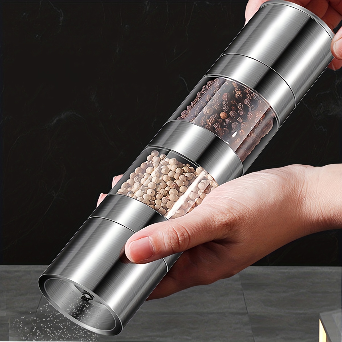 Pepper Grinder, Household Sea Salt Ginder, Stainless Steel Spice Grinder, Manual  Pepper Mill, Spice Crusher, Reusable Spice Bottle For Bbq Picnic Camping,  Kitchen Gadgets, Halloween Gifts, Chrismas Gifts, Kitchen Stuff, - Temu