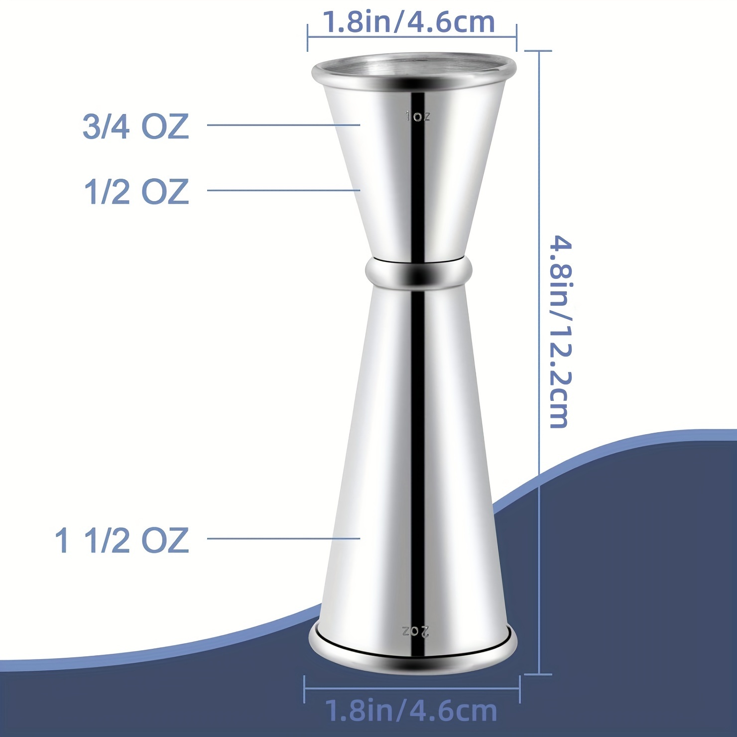 304 Stainless Steel Cocktail Double Style Measuring Oz Cup Bar Tool For Bartending  Bartender Ounce Measurements Alcohol Drink Markings - Temu
