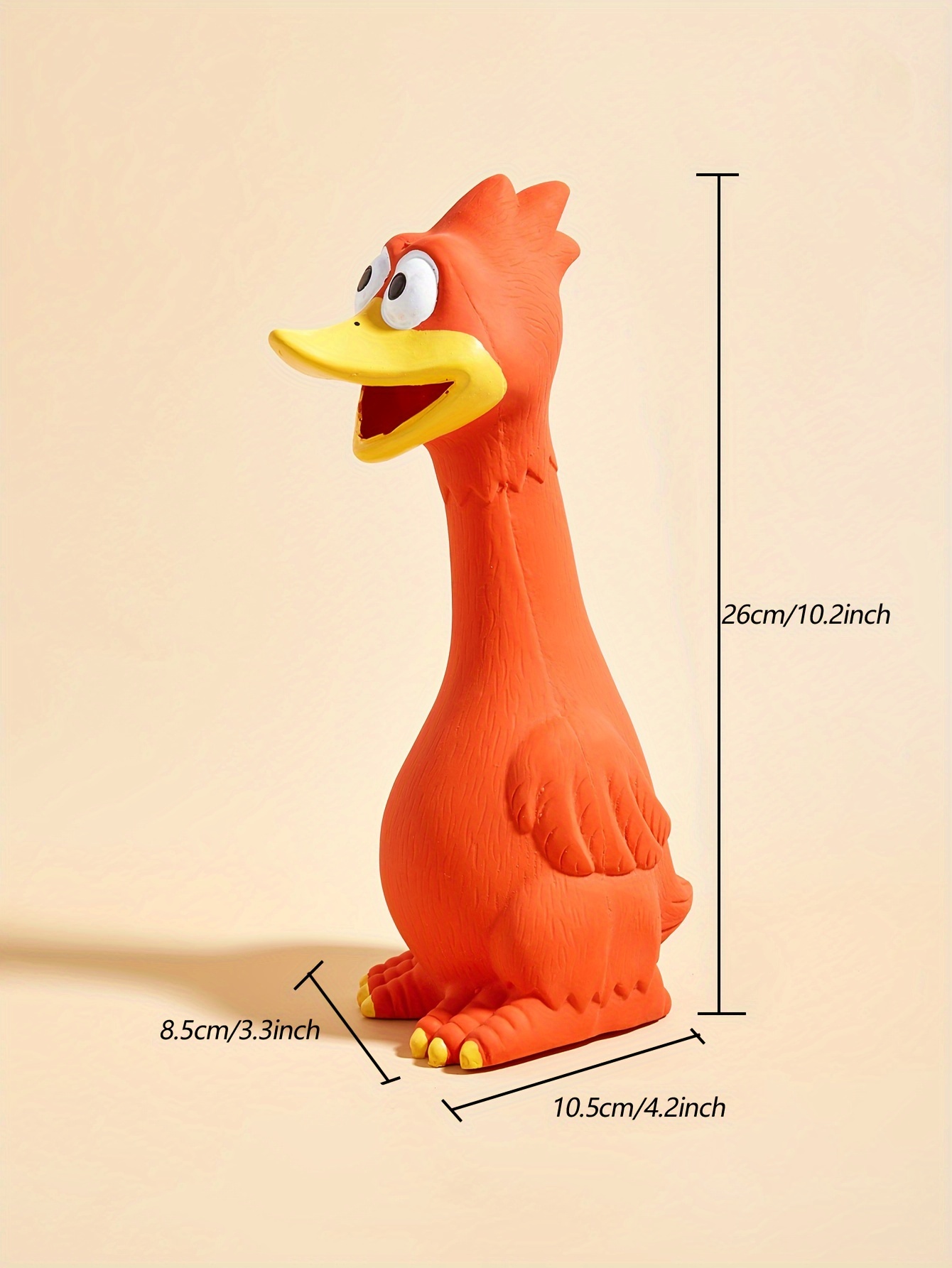Sturdy Latex Toy Shaped Like a Screaming Chicken, Duck, Or Dog, Designed for Chewing And Playful Entertainment with a Squeaker for Added Fun, Without Battery