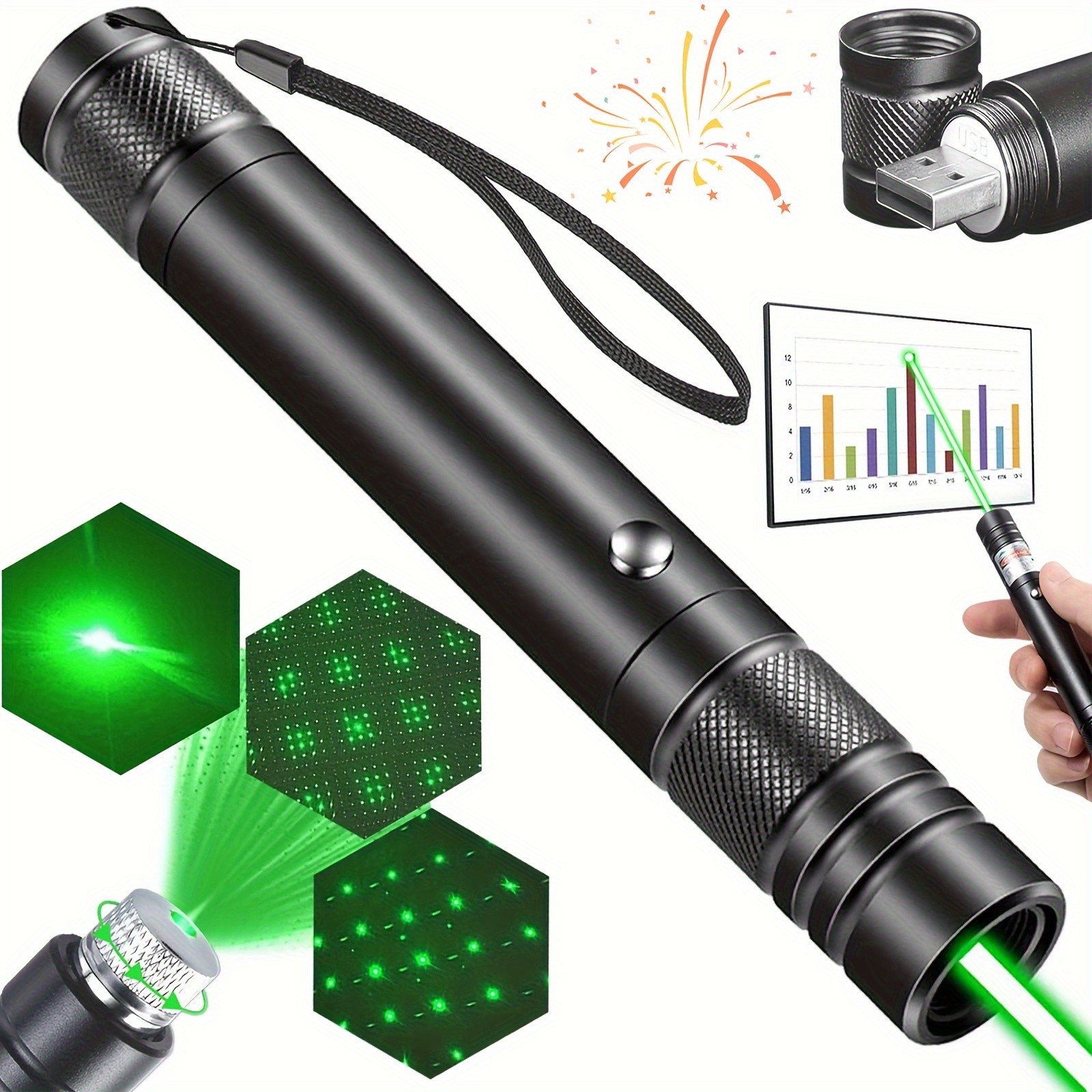 Pointeur Laser Vert Puissant 10000m 532nm Laser Vert Haute