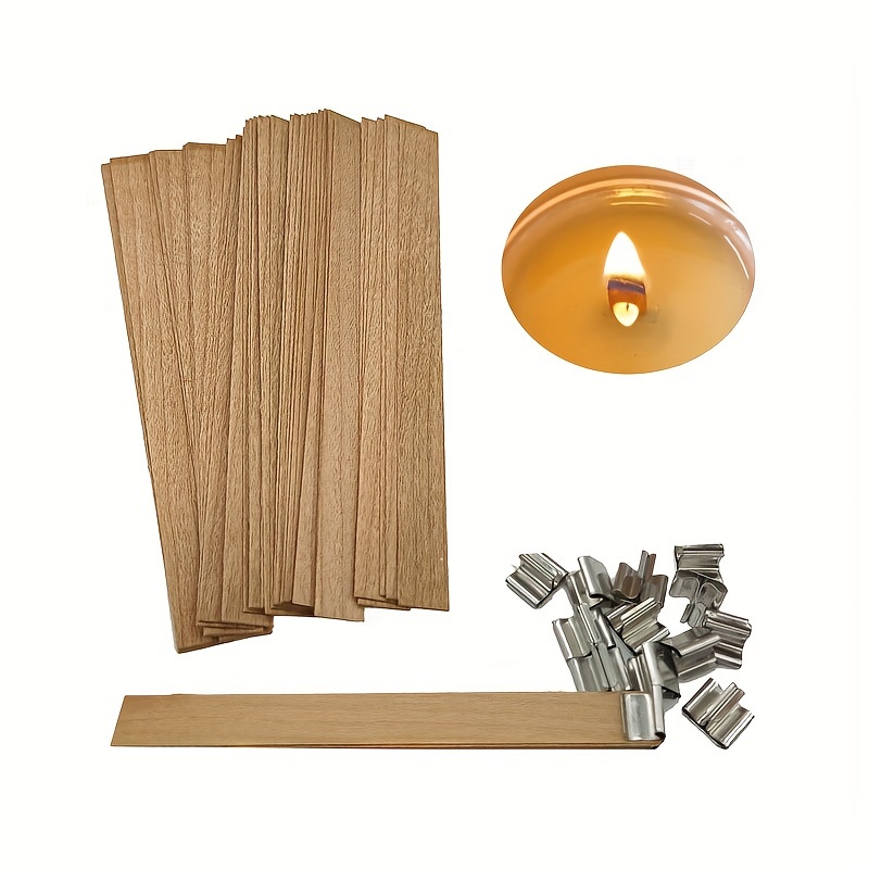 10pcs Wood Candle Diy Candle Wick Wood Candle Core Candle Wood Chip Candle  Core Cup Wax Wooden Candle Wicks