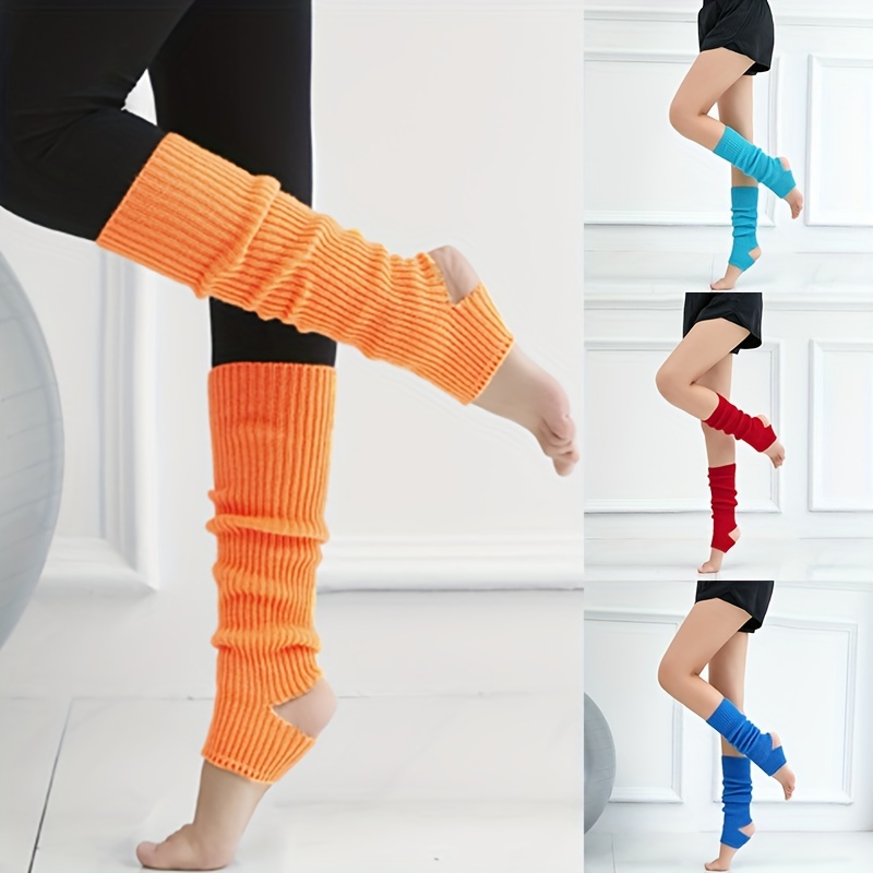 Women's Solid Color Knitted Leg Warmer Boots Socks With Zipper Over Knee  Foot Covers For Warmth Yoga Leg Warmers