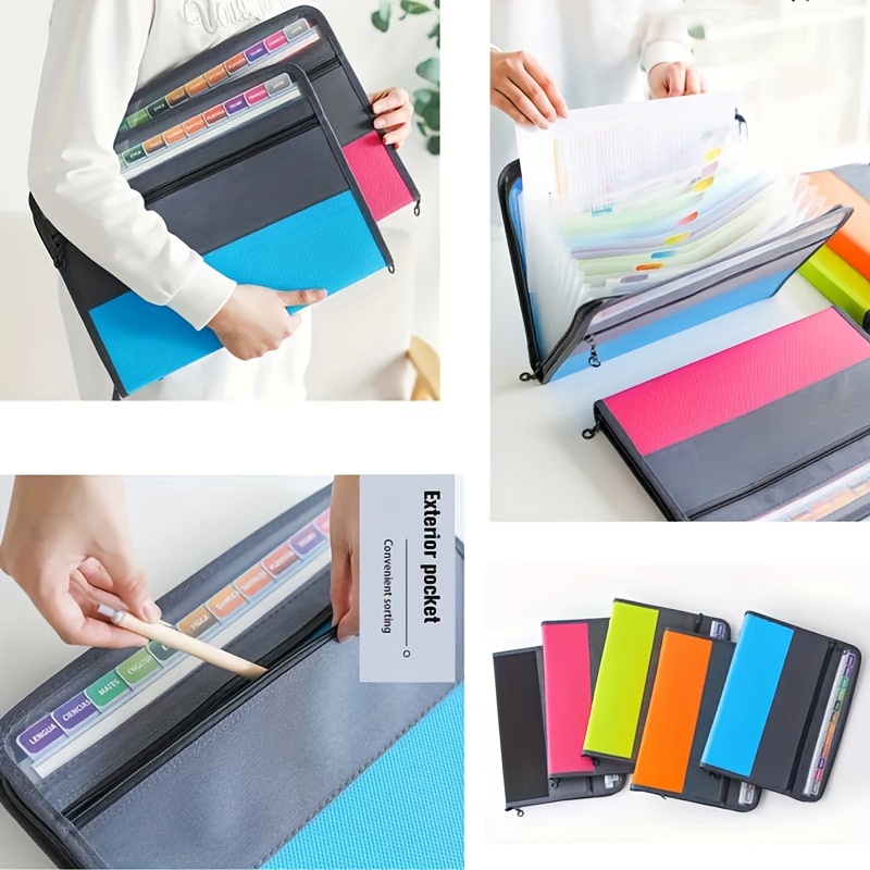 1pc Multi-layer Insert Pages Student Classification Document Organizer File  Bag