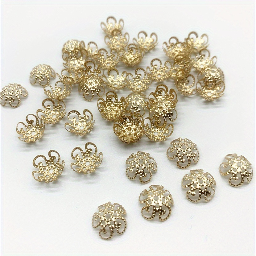 Alloy Beads Ancient Charms Flower Shape Receptacle Beads - Temu