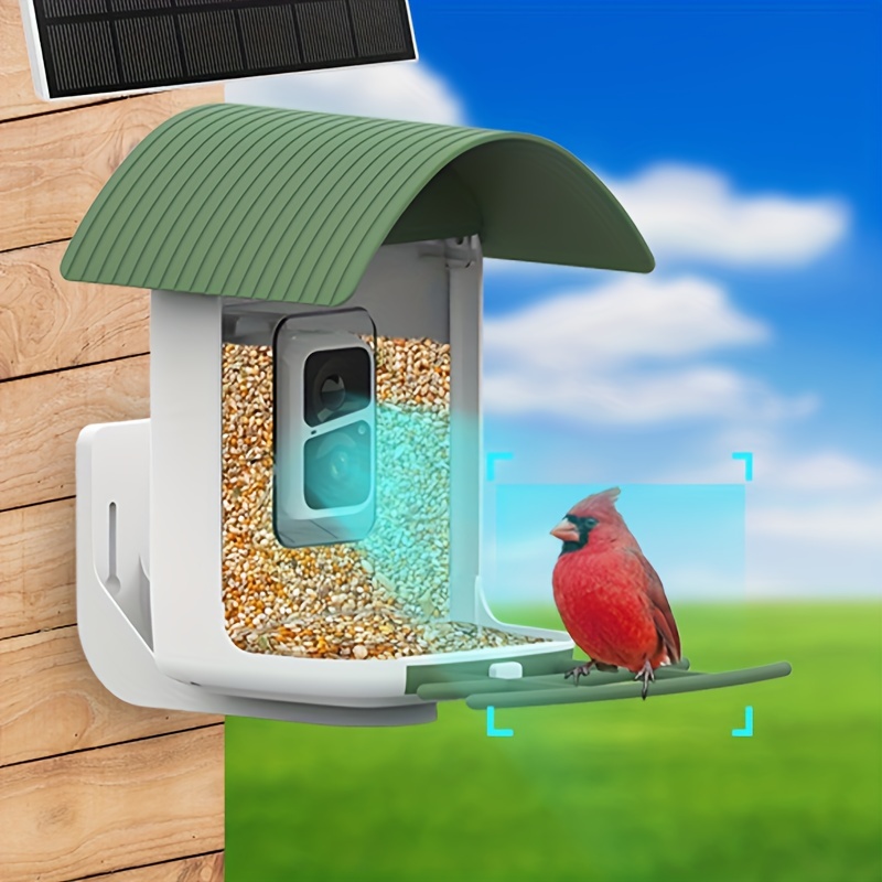 Mangeoire à oiseaux solaire sans fil avec caméra, caméra