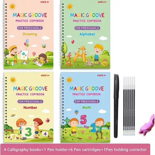 4pcs Magic Practice Copybook For Kids Handwriting Reusable - Temu United  Arab Emirates