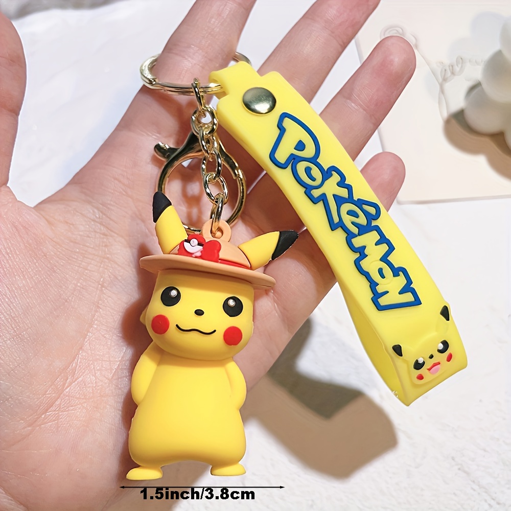 Pokemon Figures Anime Figure Keychain Pikachu Evoli Schoolbag Pendant  Cartoon Cute Dolls Models Toys Key Chain Pvc birthday Gift