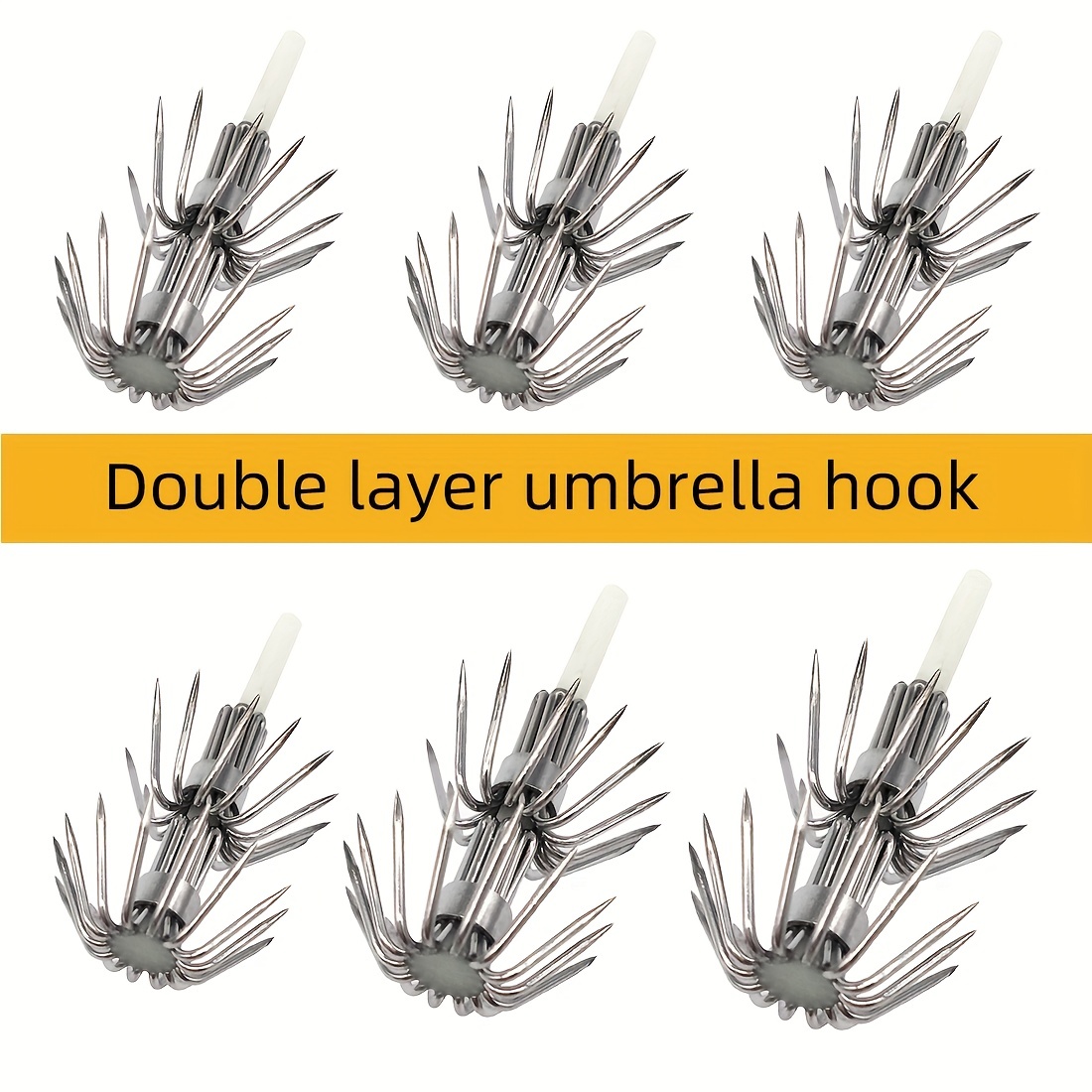 Luminous Double layer Umbrella Hook Stainless Steel Lure - Temu