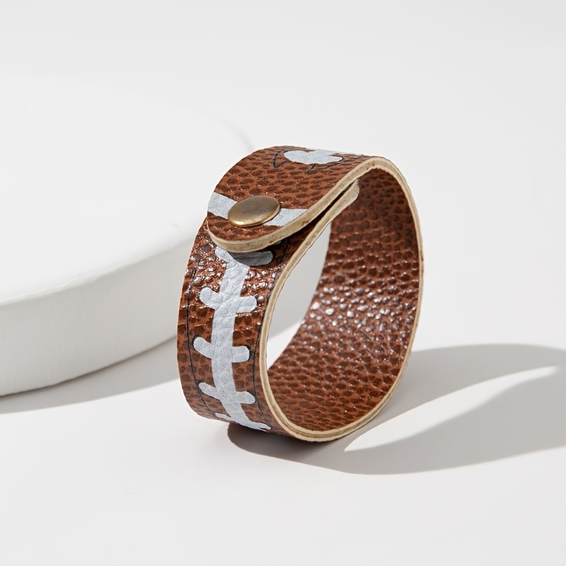 Football Leather Adjustable Bracelets