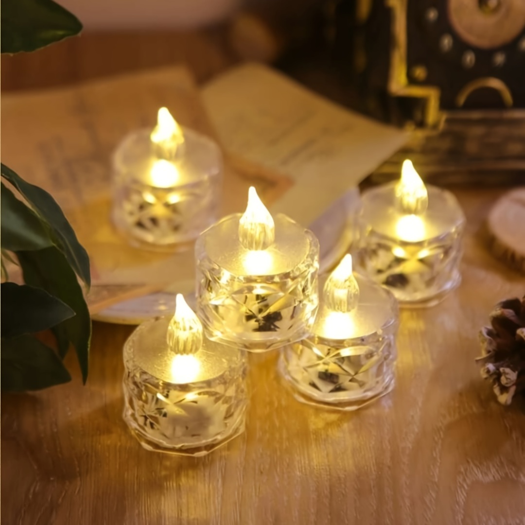 6/12/18 Pieces Heart Shape LED Tealight Candles Love LED Candles