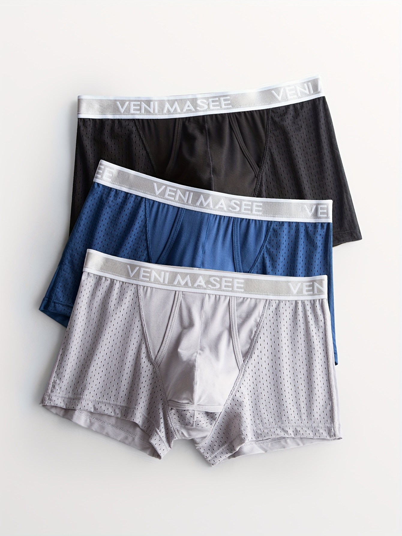Cheap Men's Ice Silk Trunks Boxer Shorts Convex Pouch Underpants Mid-Waist  Soft Breathable Underwear