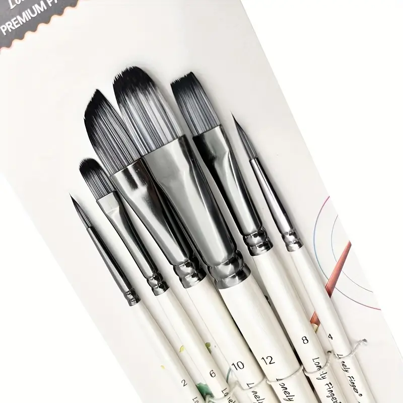 Artist Paint Brush Set Soft Nylon Tips Painting Brushes For - Temu