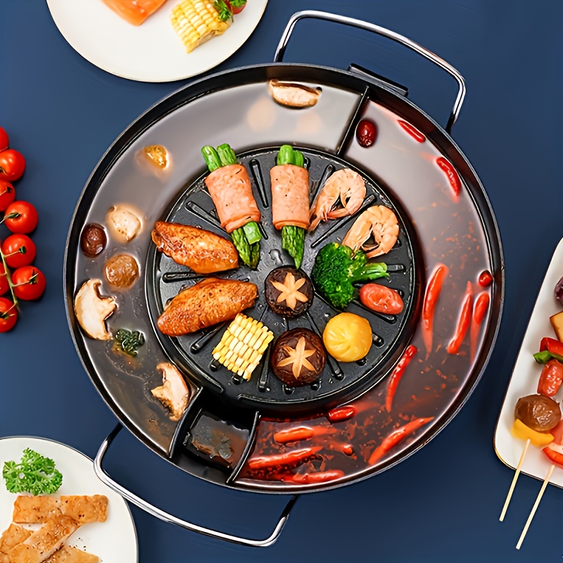 110v Electric Hot Pot Grill Barbecue, Household Multifunctional Cooking Pot Electric  Grill Barbecue Stove Shunde Small Household Appliances - Temu