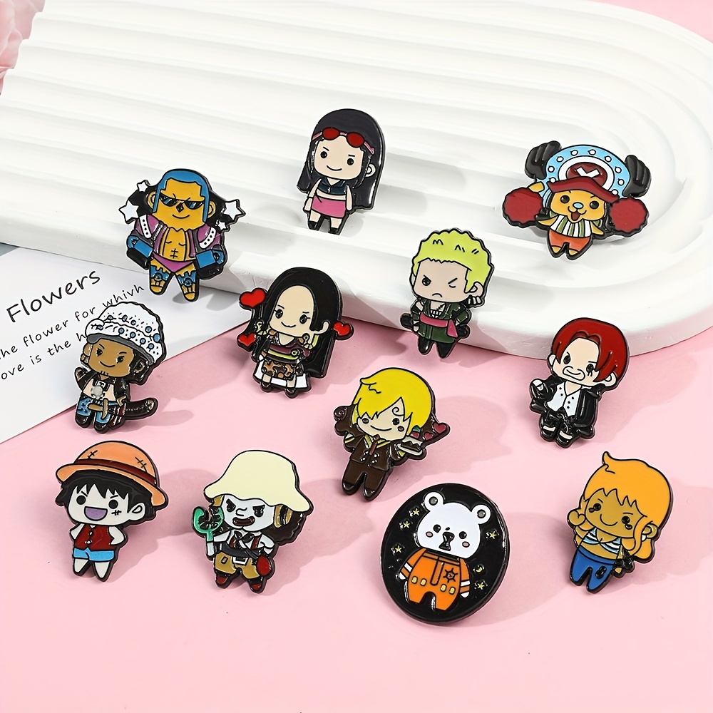 Japan Anime One Piece Series Enamel Pins Collect Piece Monkey D Luffy Metal  Cartoon Brooch Backpack