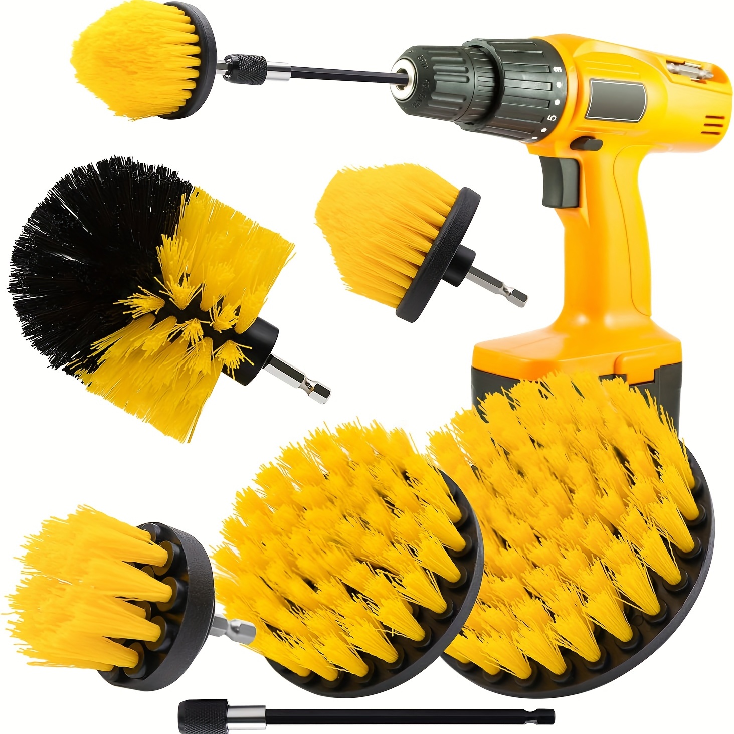1pc Electric Power Drill Scrubber Nylon Cleaning Brush For Bathtub Carpet  Glass Tires Toilet Floors Rust Remover Car Cleaner Kit