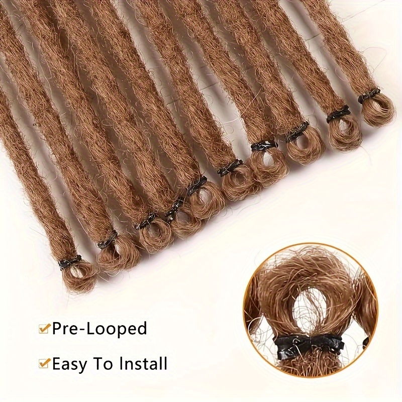 10本編み込み 18 36インチ ドレッドロック ブラウン シングルエンド