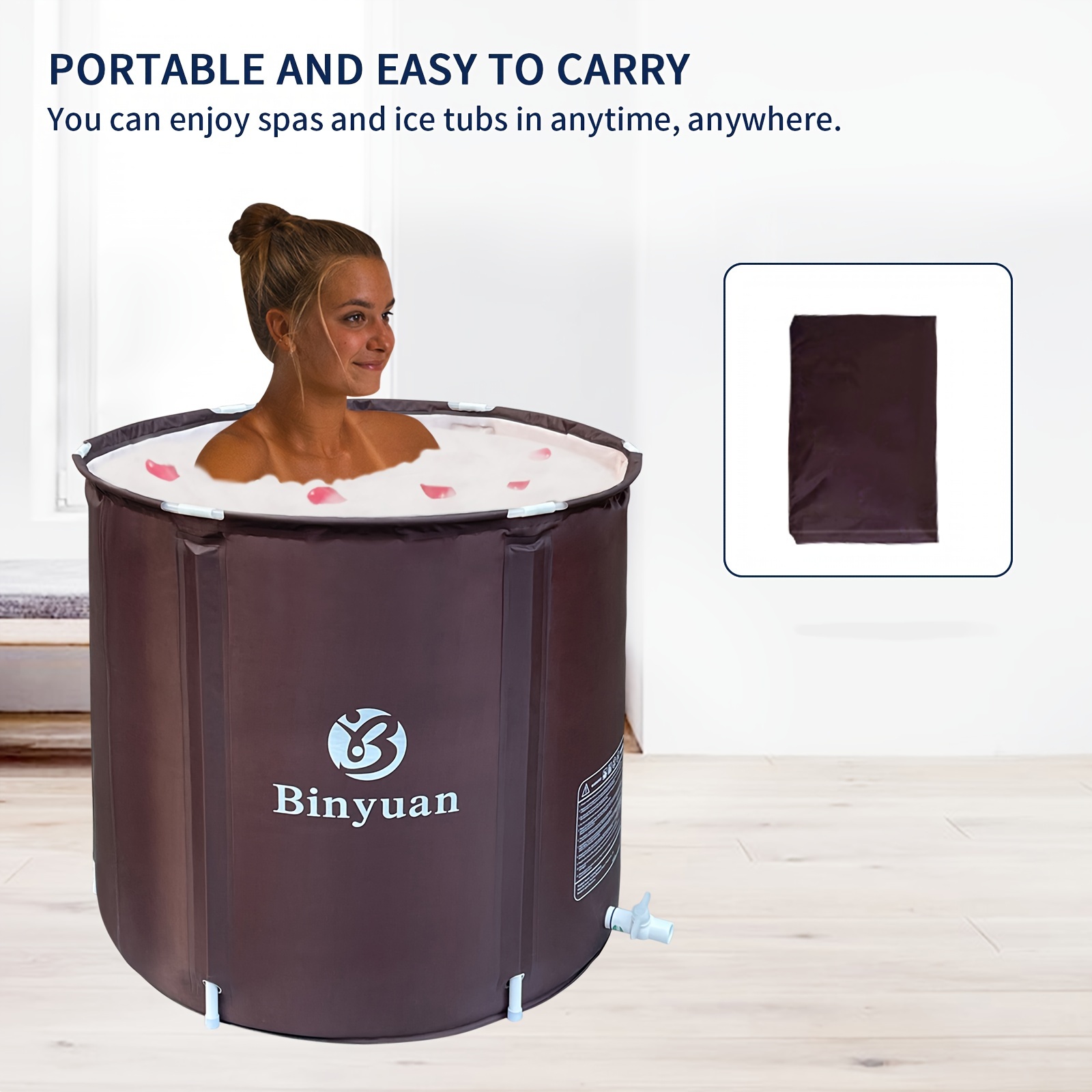 Portable Collapsible Bath Bucket , Large Capacity Bath, Ice Bath
