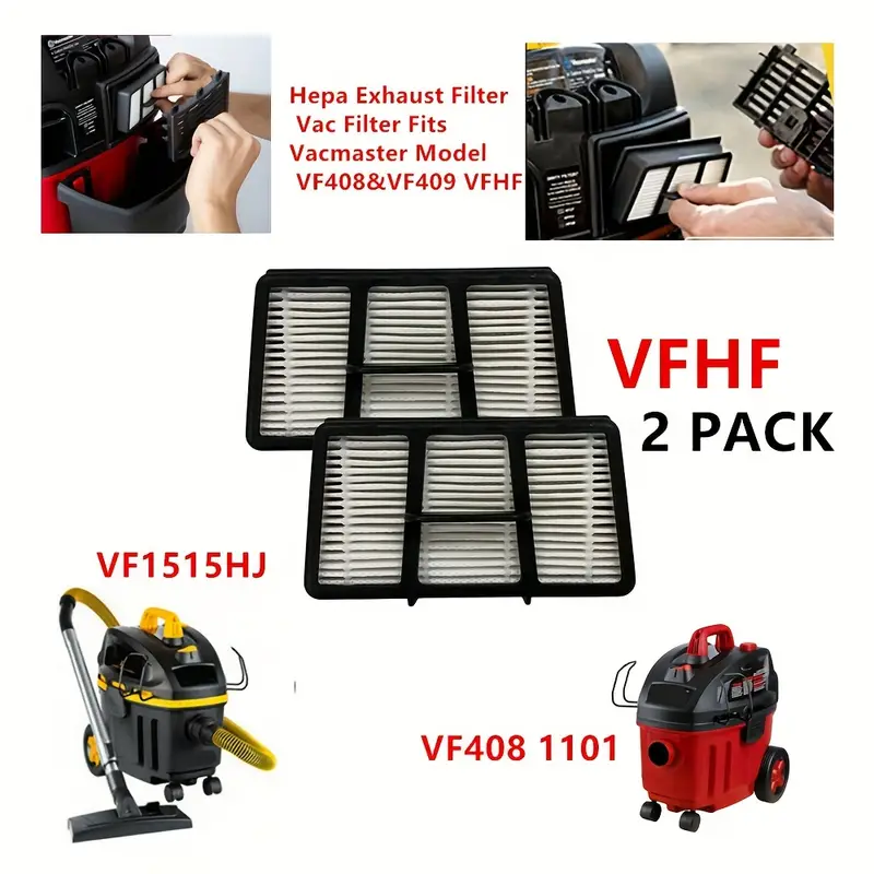 Filtre À Vide D'échappement VFHF Hepa, 2 Paquets, Filtre Vac Compatible  Avec Les Modèles Vacmaster VF408 Et VF409 VFHF - Temu Belgium