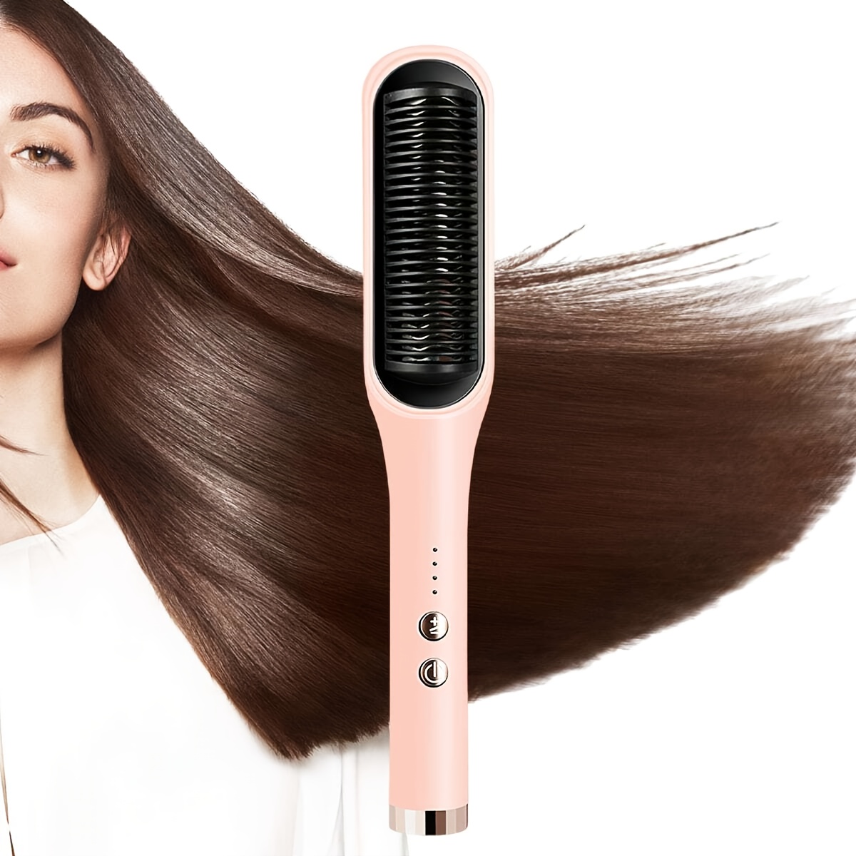 Cepillo alisador de cabello de 5 ajustes de temperatura, Cepillo iónico  alisador para cabello sedoso sin encrespamiento, resistente a la  temperatura