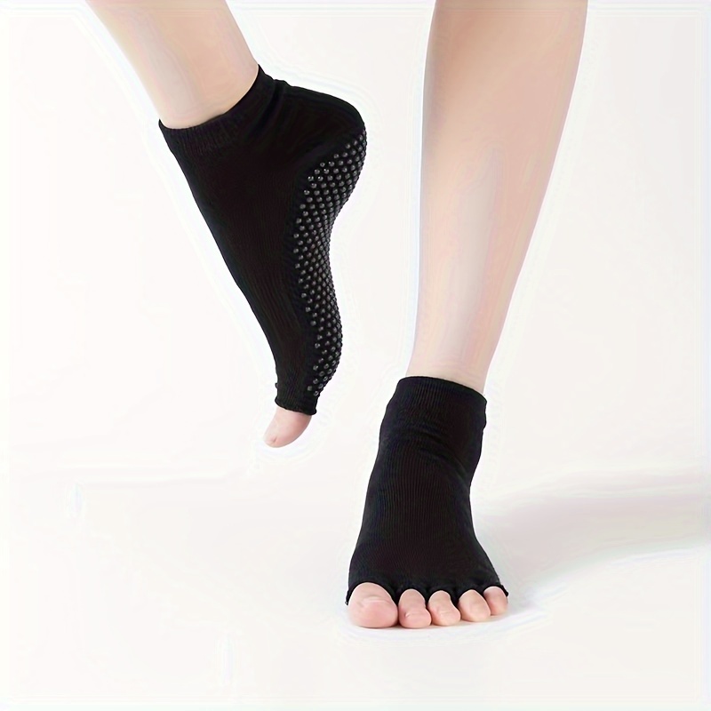 6 Pairs Non-slip Yoga Socks Toeless Pilates Barre Ballet Socks