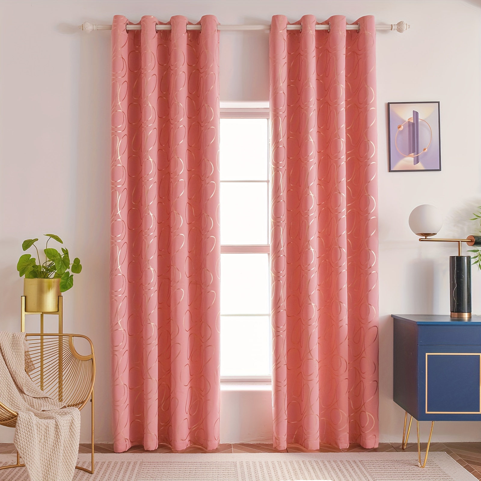  Cortinas opacas para dormitorio, juego de 2 paneles, cortinas  opacas térmicas – Cortina con aislamiento térmico con ojales en la parte  superior – para sala de estar, dormitorio, ventana : Hogar y Cocina