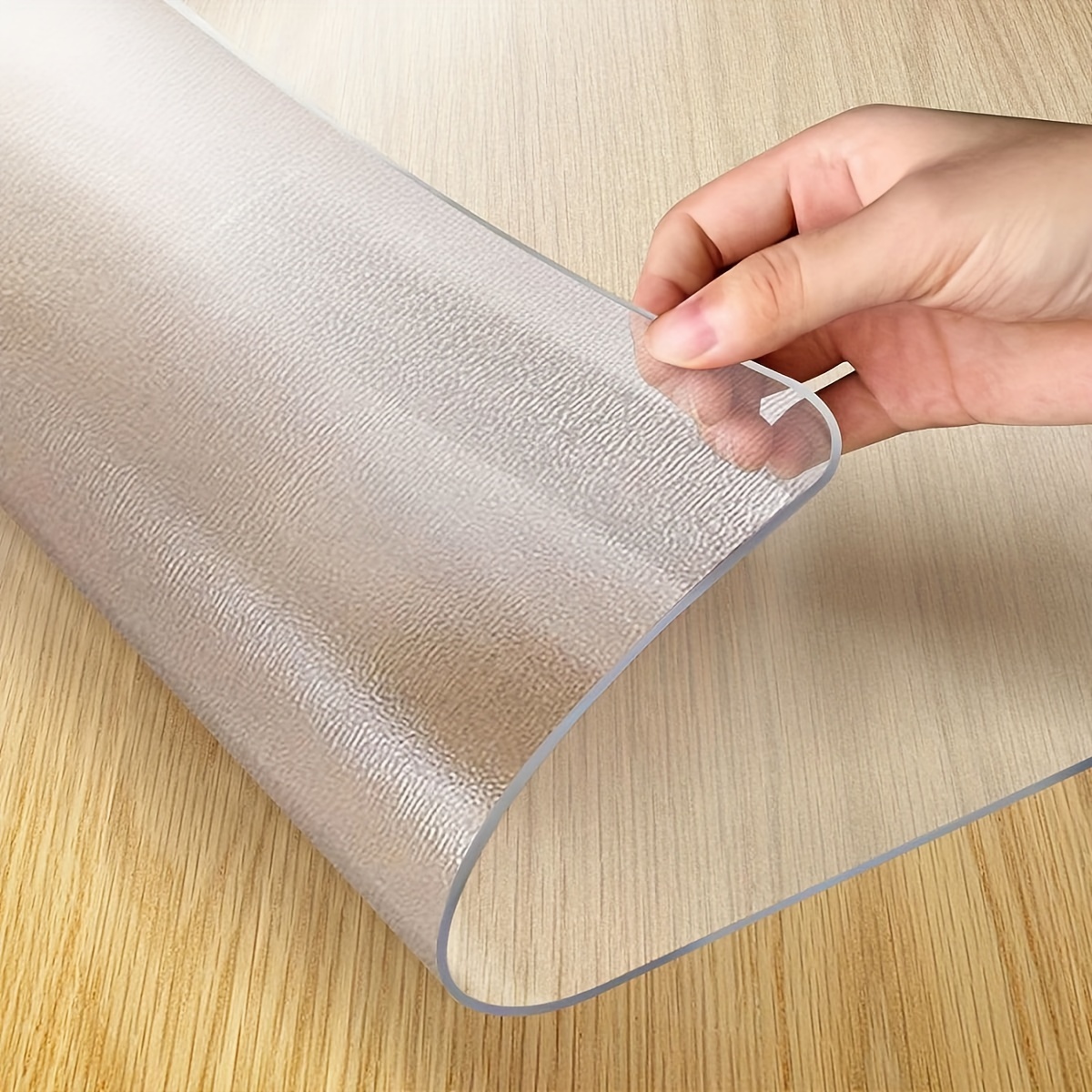 Pvc Square Tablecloth Transparent Frosted Table Protector - Temu
