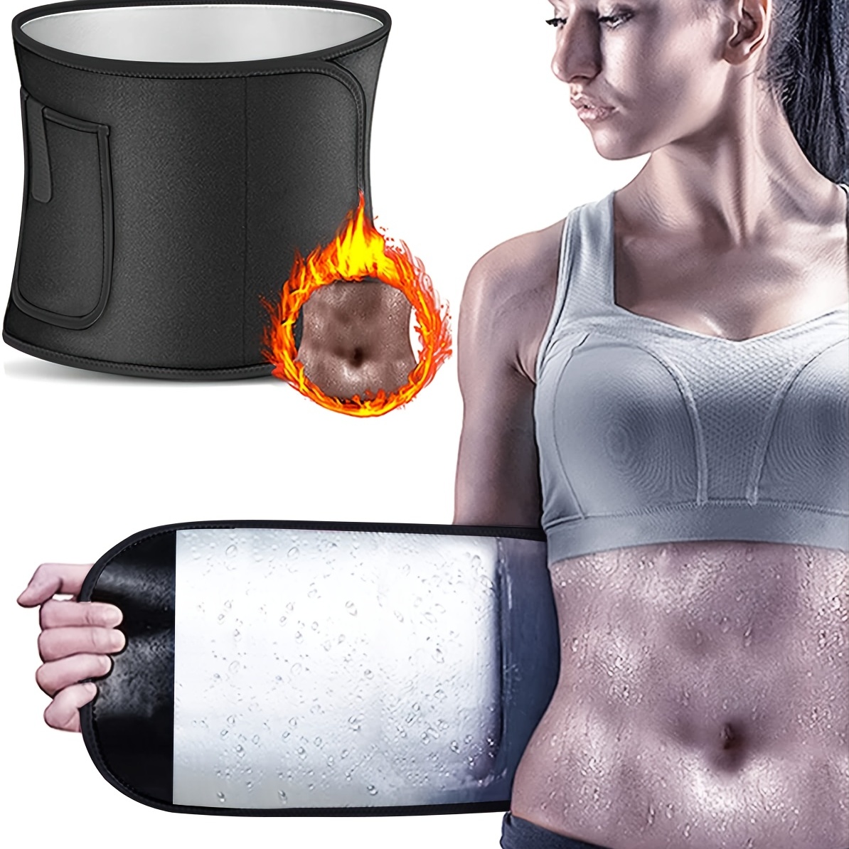 Sauna Sweat Waist Trimmer Sports Body Shaping Sweat Belt - Temu