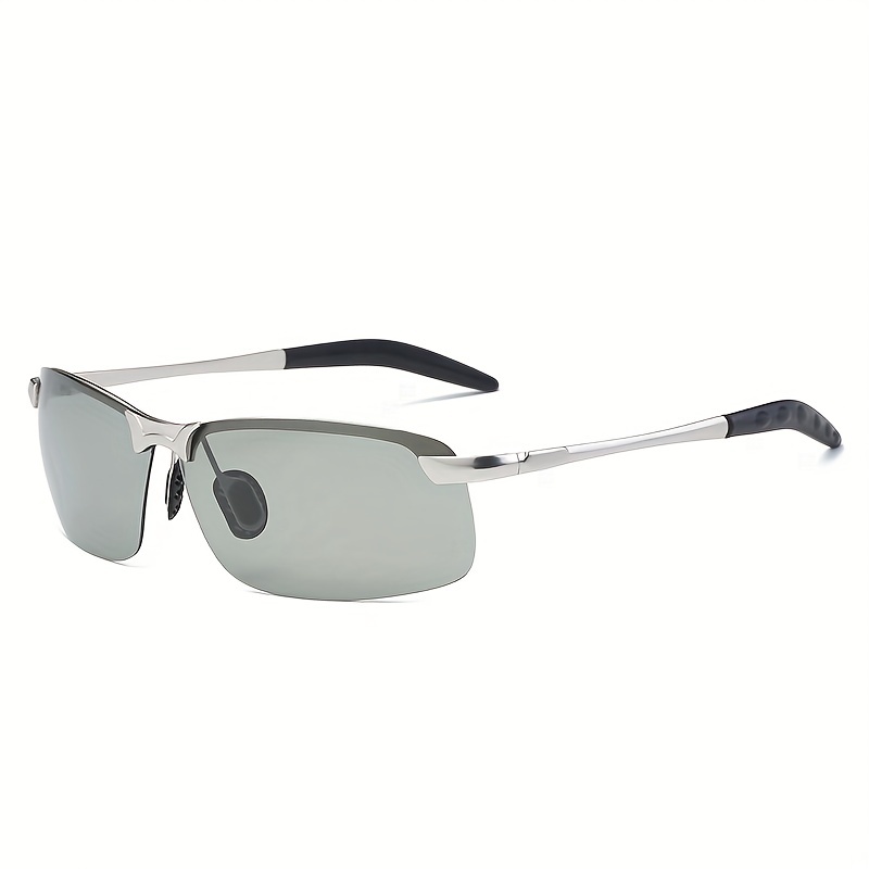 Men's Vintage Photochromic Lenses Square Frame Polarized Sunglasses