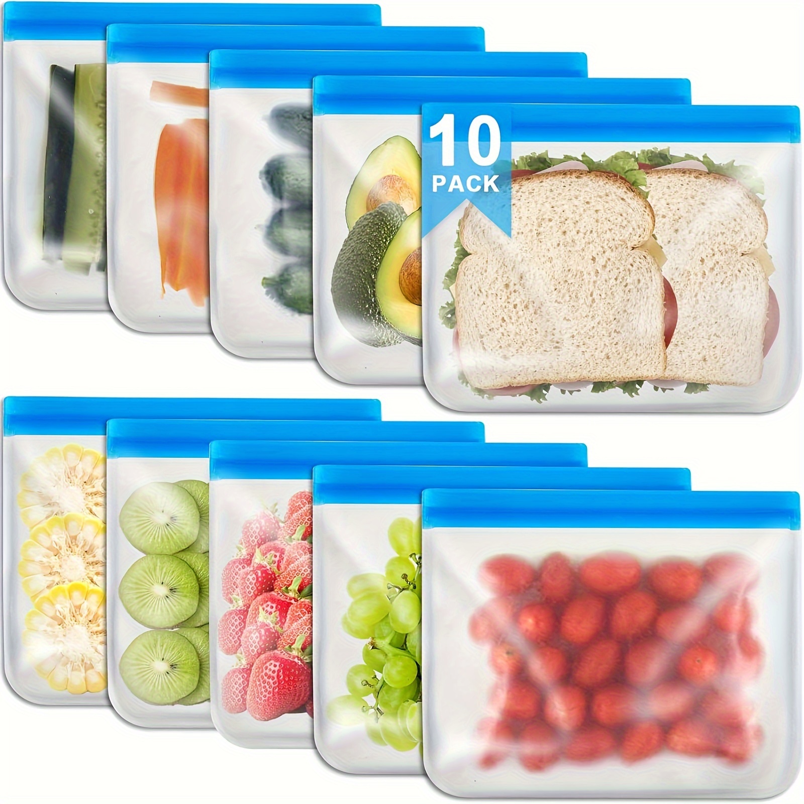 Reusable Sandwich Silicone Bags, Zipper Leak Proof Freezer Bag, Home Fridge  Kitchen Organization And Storage Lunch Meal Prep Sandwich Containers,  Kitchen Supplies - Temu
