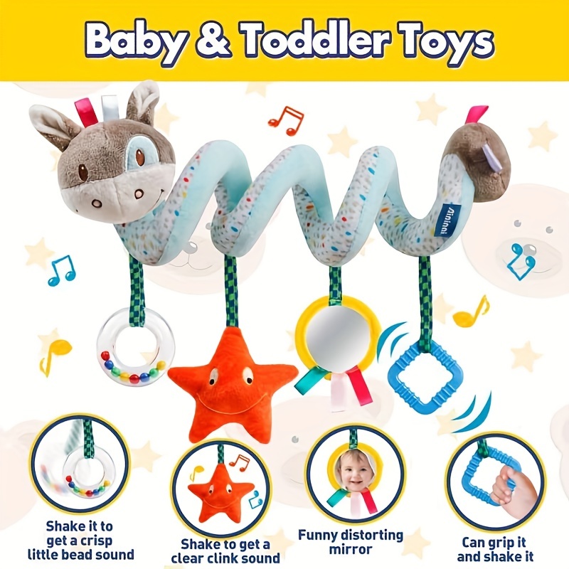 Jouets De Siège D'auto Pour Bébé, Jouet D'activité Pour Poussette Pour  Garçons Et Filles, Jouets En Peluche Suspendus En Spirale Avec Hochet, Pour  Poussette, Berceau, Porte-bébé, Cadeaux Pour Bébé Sip And See 