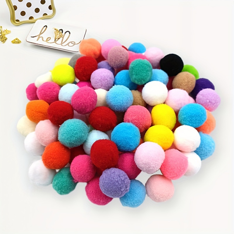 50 Plush Pompoms With Glitter Tips 15 Mm Color Selection Pompom Bobble  Plush Sewing Crafts Border Balls Fluffy Balls for Creative Crafts 