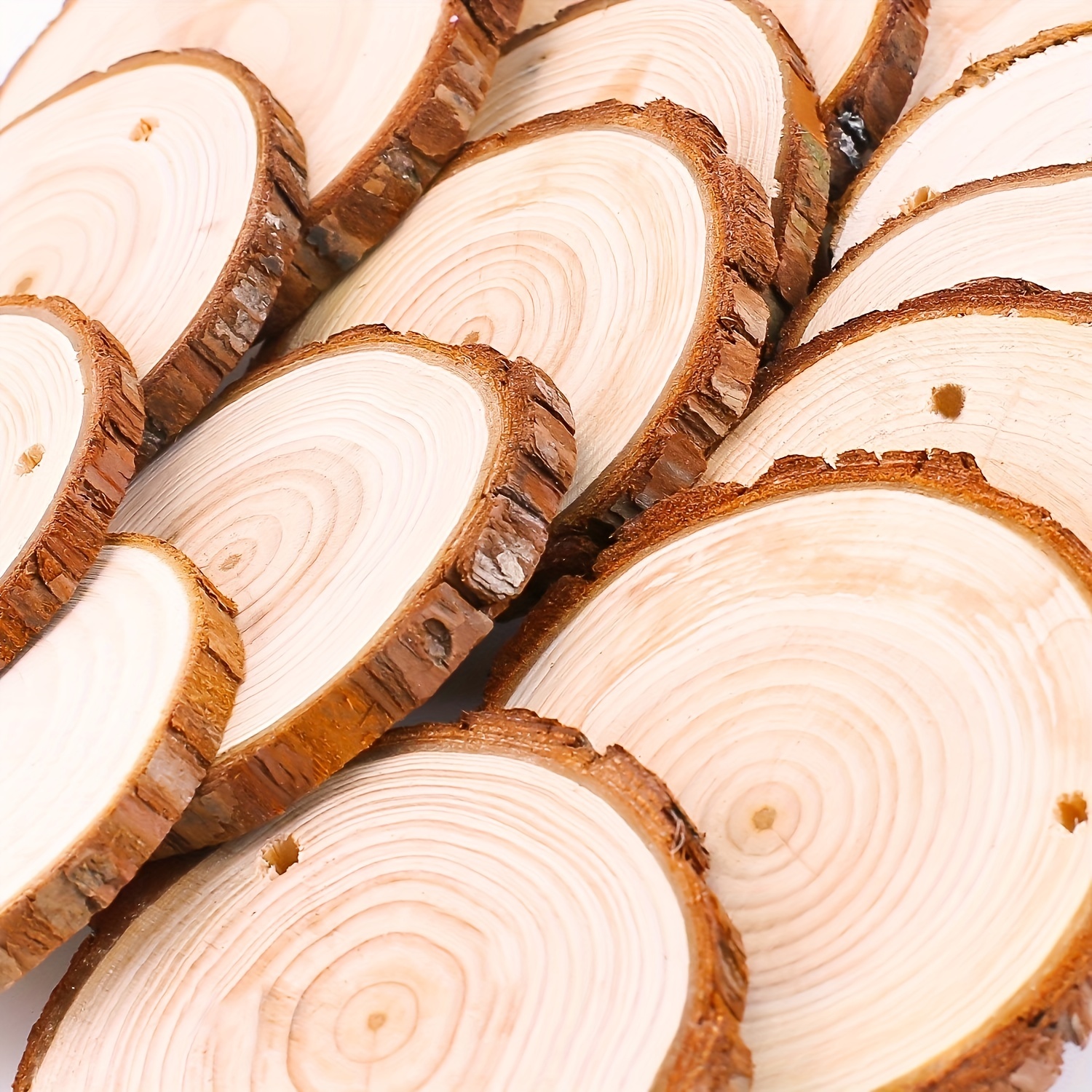 Wood Rounds For Crafts Wood Rounds For Crafts Wooden Cuts - Temu