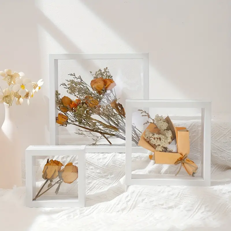 Double sided Transparent Glass Photo Frame Office Home Decor - Temu
