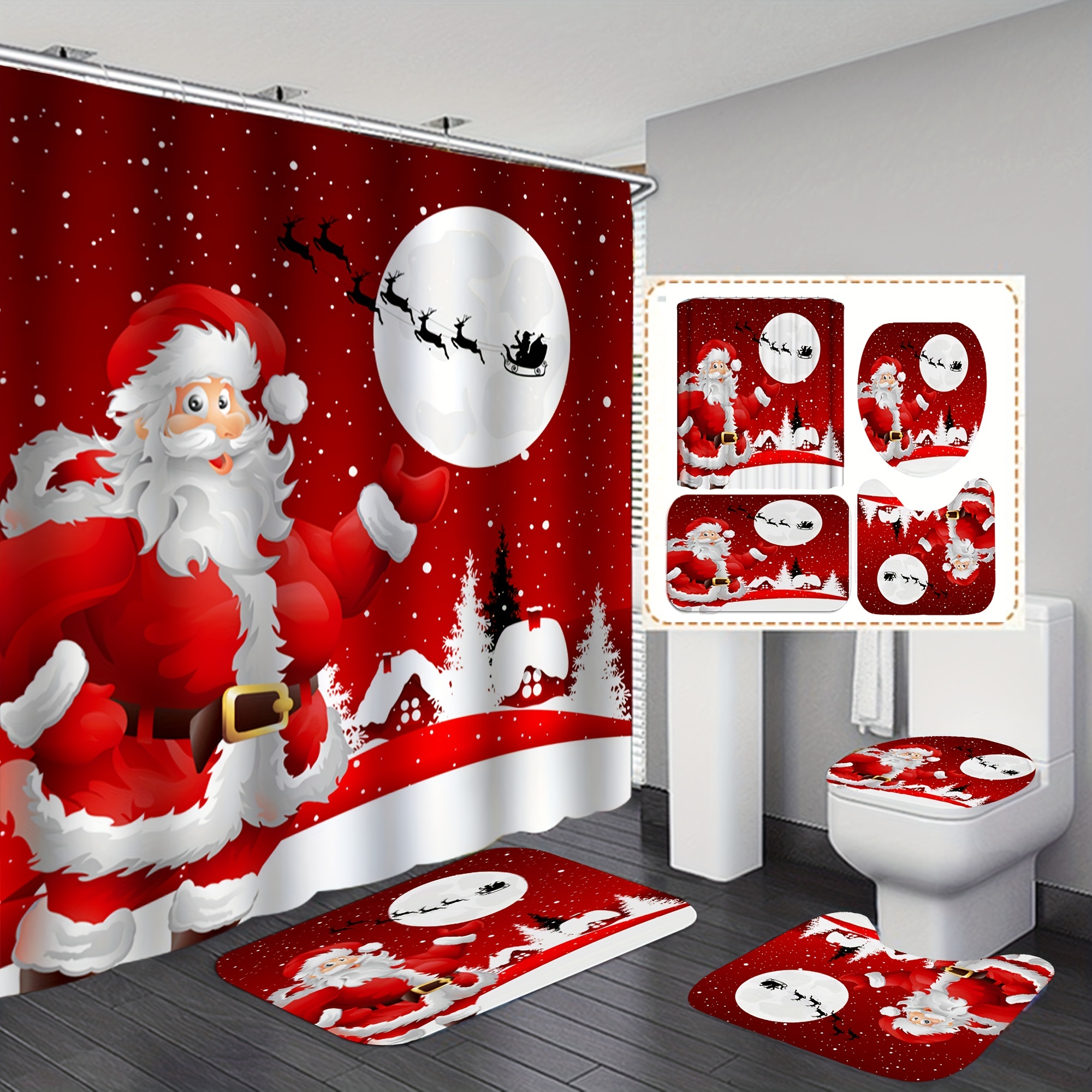  Possta Decor Shower Curtain for Bathroom Christmas