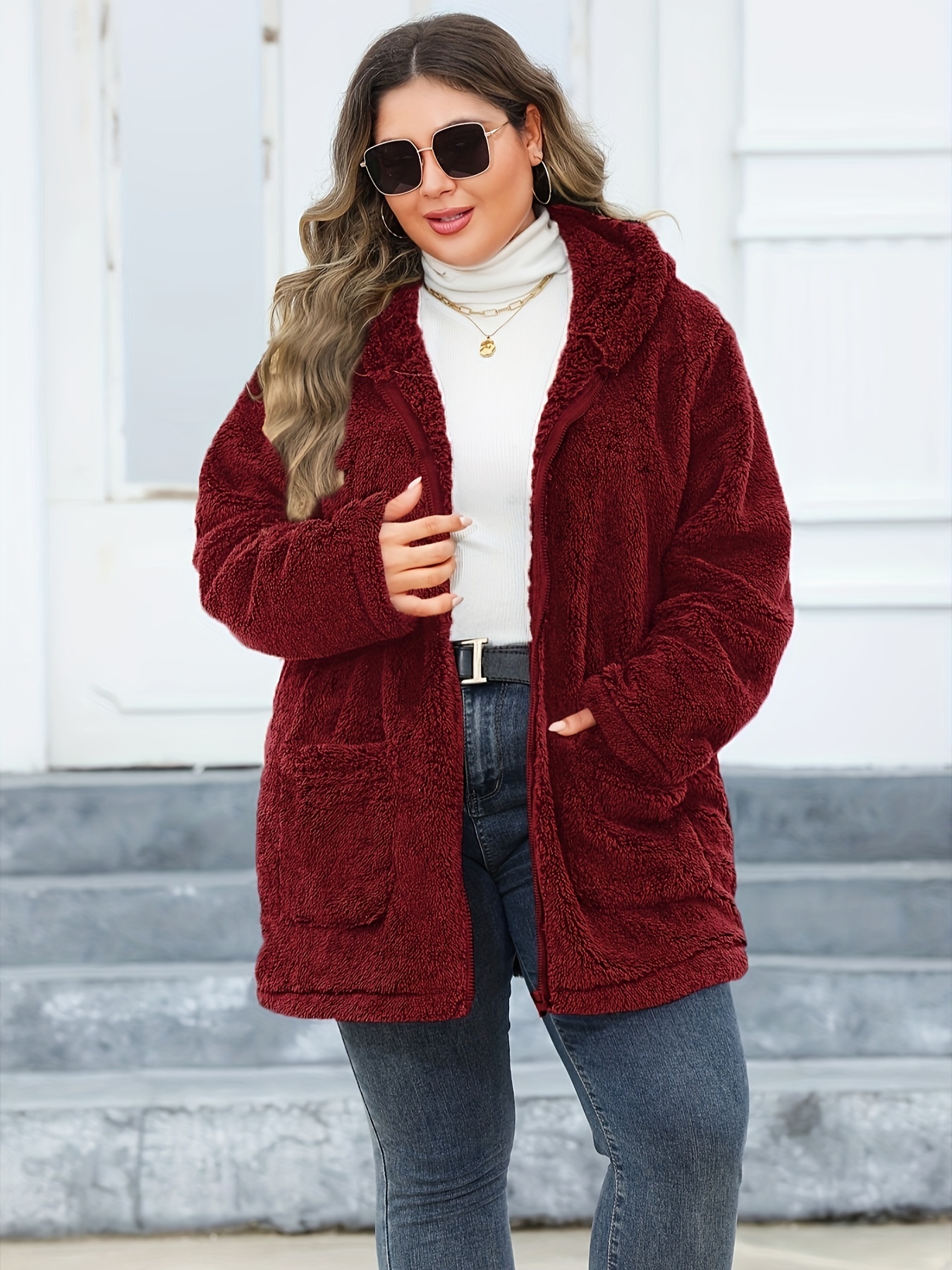 Maroon teddy outlet jacket