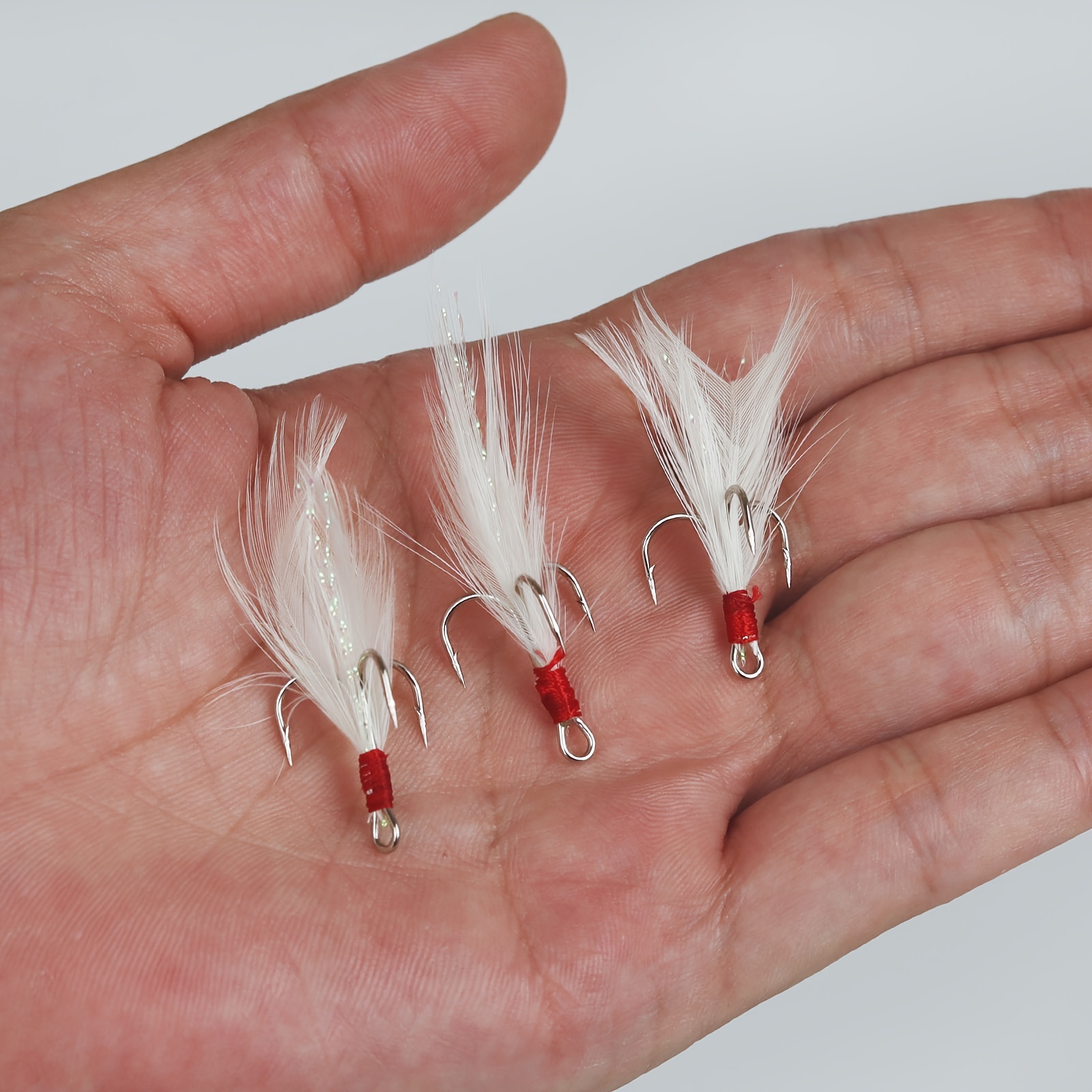 Fishing Treble Hooks Feather Stainless Steel Barbed Sharp - Temu