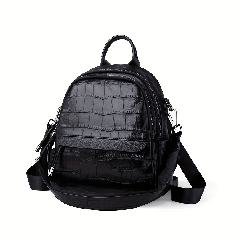 Mini Geo Pattern Zipper Backpack, Women's Fashion Faux Leather Small  Backpack For Work & School (8.66*7.08*2.55) Inch - Temu United Arab Emirates