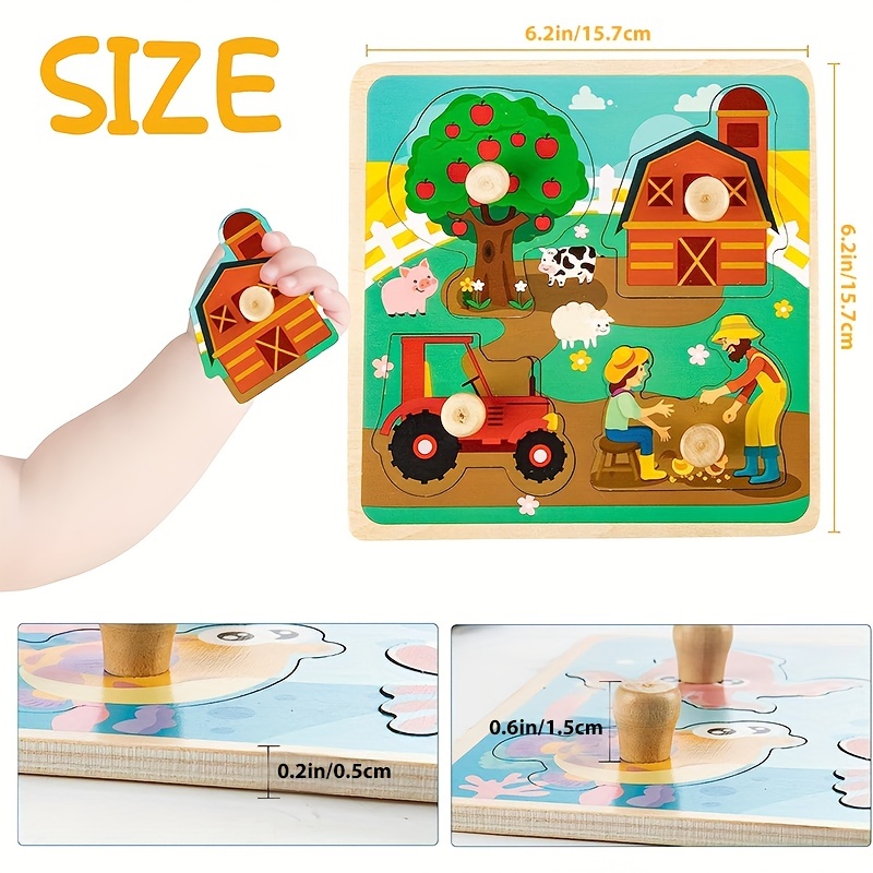 4pcs Wooden Puzzles Animals Jigsaws Puzzle Toys For Kids