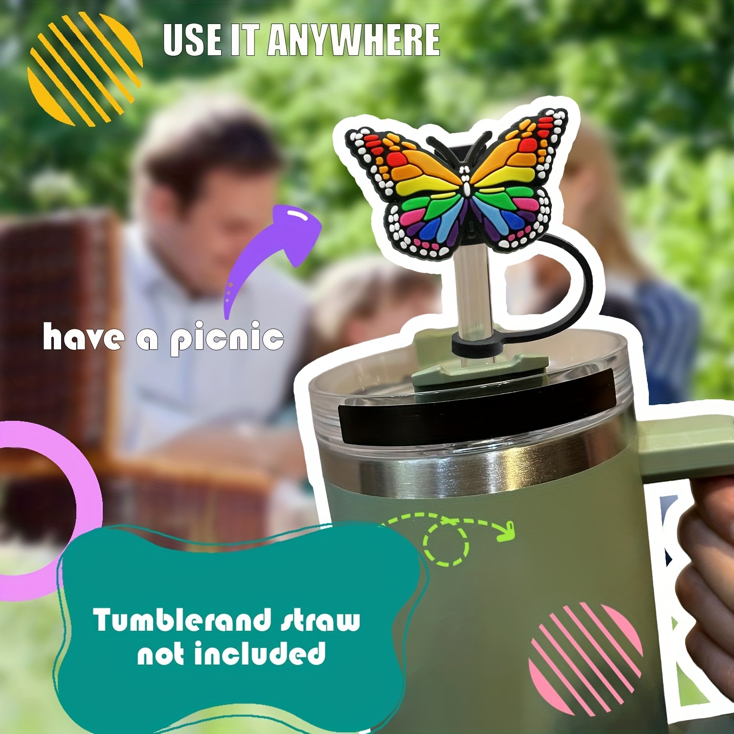 Reusable Straws Butterflies, Straw Covers Butterfly