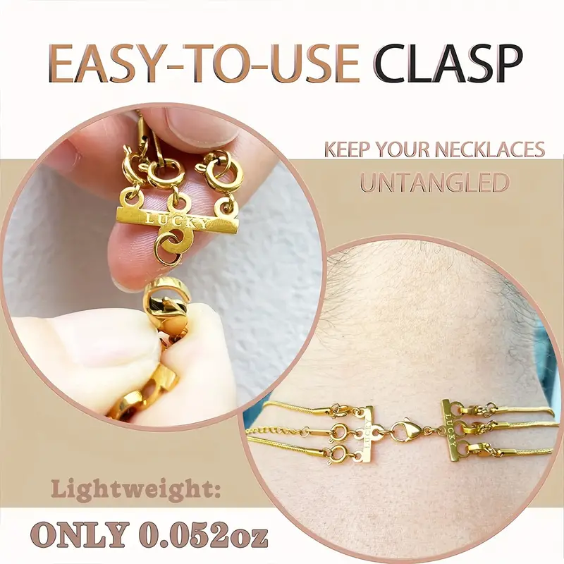 Layered Necklace Clasp 18k Golden And Silvery Necklace - Temu