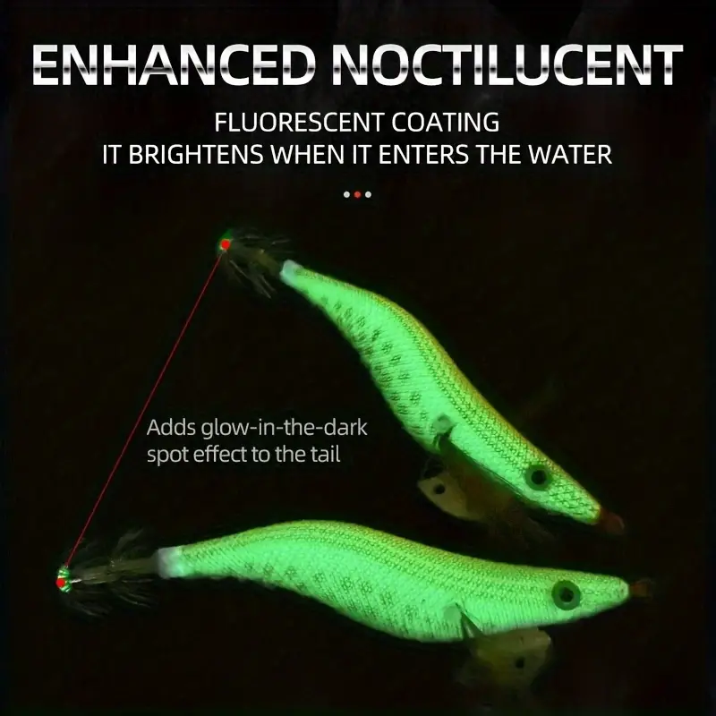 Luminous Squid Jig Floating Hard Lure Bionic Wooden Shrimp - Temu