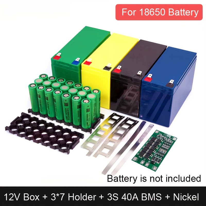 

12v Lithium Battery Storage Box Replace Lead-acid 18650 Battery Case Fixed Bracket Holder 3s 40a Bms Sprayer Plastic Fixture Motorcycle Electrinic Car Rechargeable Battery Shell (without Battery )